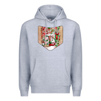 Heather Grey Christmas Pocket Premium Hoodie - CowhideDigitalArt