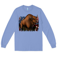 Colony Blue American Bison Long Sleeve Tee - Jasminsmagicworld