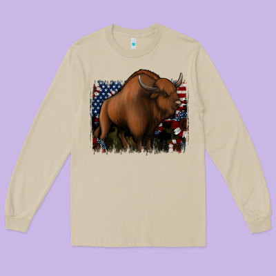 American Bison Long Sleeve Tee Designed By Jasminsmagicworld