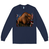 Navy American Bison Long Sleeve Tee - Jasminsmagicworld