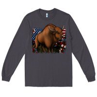 Smoke American Bison Long Sleeve Tee - Jasminsmagicworld