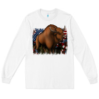 White American Bison Long Sleeve Tee - Jasminsmagicworld