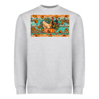 Heather Grey Fall coop animals pumpkin Heavyweight Sweatshirt - Artiststas