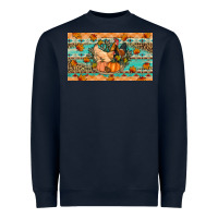 Navy Fall coop animals pumpkin Heavyweight Sweatshirt - Artiststas