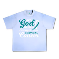 Grape Ice My God is Stronger Than Cervical Cancer Awareness Warrior Urban Heavy Tee - longCreatives