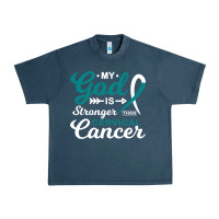Midnight Navy My God is Stronger Than Cervical Cancer Awareness Warrior Urban Heavy Tee - longCreatives