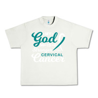 Pistachio My God is Stronger Than Cervical Cancer Awareness Warrior Urban Heavy Tee - longCreatives