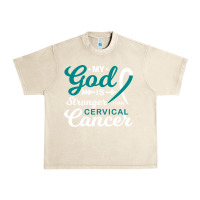 Sandshell My God is Stronger Than Cervical Cancer Awareness Warrior Urban Heavy Tee - longCreatives