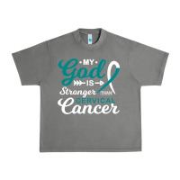 Tornado My God is Stronger Than Cervical Cancer Awareness Warrior Urban Heavy Tee - longCreatives