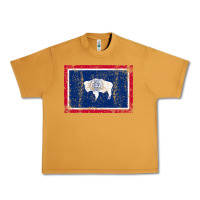 Peanut Butter State of Wyoming Flag Fun Vintage Retro Fall Hiking Urban Heavy Tee - longCreatives