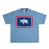 State Of Wyoming Flag Fun Vintage Retro Fall Hiking Urban Heavy Tee | Teevron