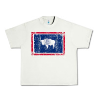 Pistachio State of Wyoming Flag Fun Vintage Retro Fall Hiking Urban Heavy Tee - longCreatives