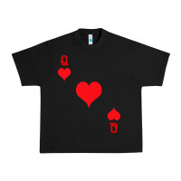 Black Queen Of Hearts  Playing Card   Halloween Costume Urban Heavy Tee - longCreatives