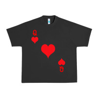 Pigment Black Queen Of Hearts  Playing Card   Halloween Costume Urban Heavy Tee - longCreatives