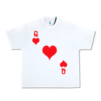 White Queen Of Hearts  Playing Card   Halloween Costume Urban Heavy Tee - longCreatives