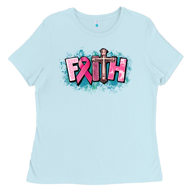 Cancer Faith Cross Ladies Tee by HowdyJamesFarm | Teevron
