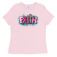 Bubblegum Pink Cancer Faith Cross Ladies Tee - HowdyJamesFarm