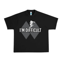 Black I'm Difficult Double Black Diamond Skiing Urban Heavy Tee - longCreatives