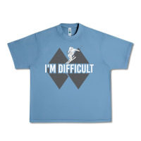 I'm Difficult Double Black Diamond Skiing Urban Heavy Tee | Teevron