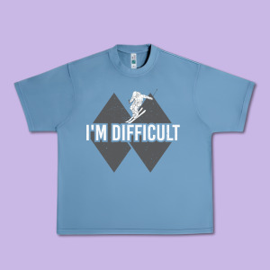 I'm Difficult Double Black Diamond Skiing Urban Heavy Tee Designed By Longcreatives