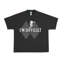 Pigment Black I'm Difficult Double Black Diamond Skiing Urban Heavy Tee - longCreatives