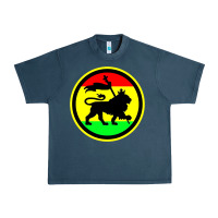 Midnight Navy Rasta Lion Urban Heavy Tee - longCreatives