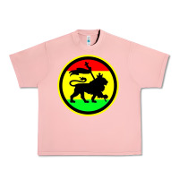 Salmon Rasta Lion Urban Heavy Tee - longCreatives