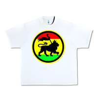 White Rasta Lion Urban Heavy Tee - longCreatives