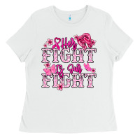 White Her fight is our fight Cancer Awareness Ladies Tee - HowdyJamesFarm