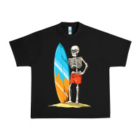 Black Surfing Skeleton Halloween Themed Surf Lovers Gift Urban Heavy Tee - longCreatives