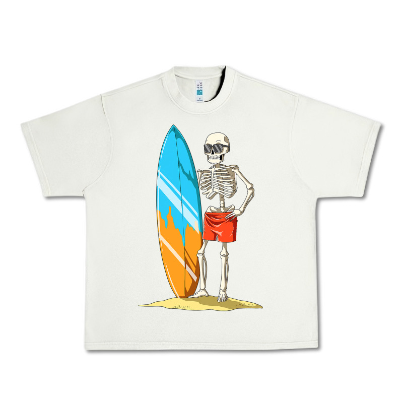 Surfing Skeleton Halloween Themed Surf Lovers Gift Urban Heavy Tee by longCreatives | Teevron