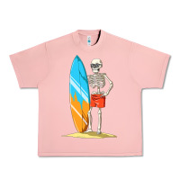 Salmon Surfing Skeleton Halloween Themed Surf Lovers Gift Urban Heavy Tee - longCreatives