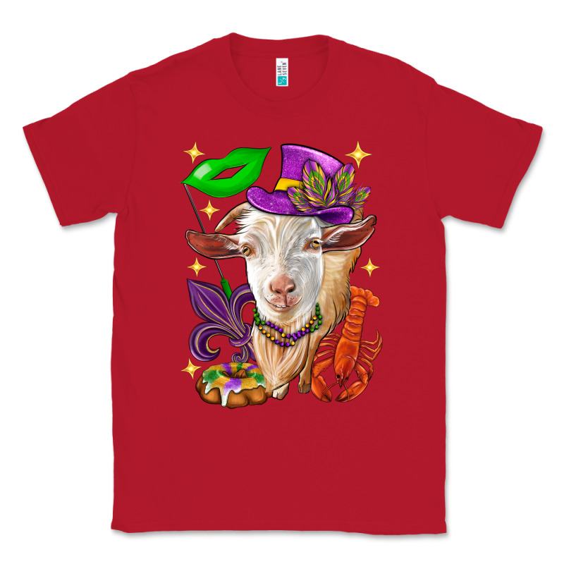 Mardi Gras Goat Classic Tee by HowdyJamesFarm | Teevron