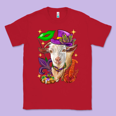 Mardi Gras Goat Classic Tee Designed By Howdyjamesfarm