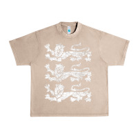 French Oak Retro Three England Lions Vintage Souvenir Urban Heavy Tee - longCreatives