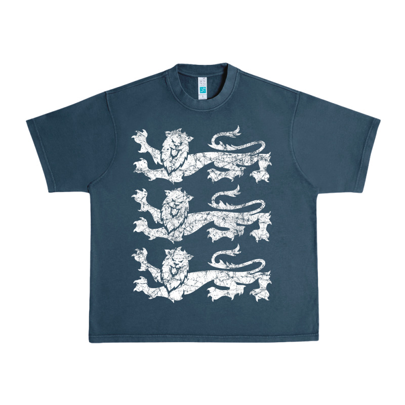 Retro Three England Lions Vintage Souvenir Urban Heavy Tee by longCreatives | Teevron