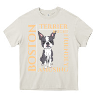 Cream boston terrier t  shirt boston terrier dog traits gift t  shirt Heavy Core Tee - longCreatives