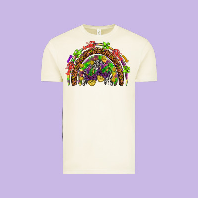Mardi Gras Rainbow Vintage Tee Designed By Howdyjamesfarm