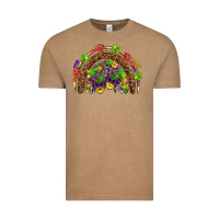 Vintage Coffee Mardi Gras rainbow Vintage Tee - HowdyJamesFarm