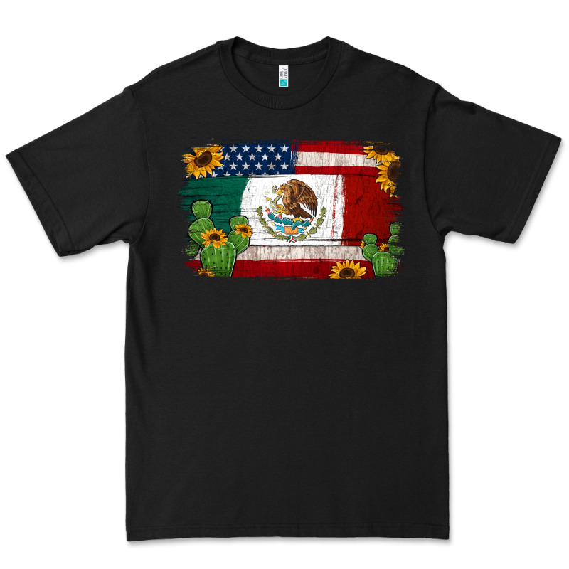 Mexican American Flag Background Premium Tee by Jasminsmagicworld | Teevron