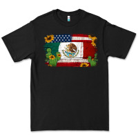 Black mexican american flag background Premium Tee - Jasminsmagicworld