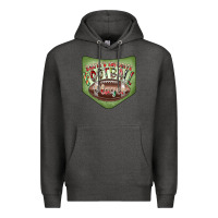 Charcoal Heather Christmas Pocket Premium Hoodie - CowhideDigitalArt