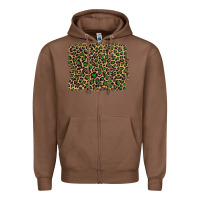 Chestnut leopard with green glitter Zipper Hoodie - Artiststas