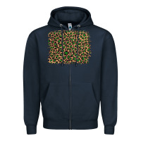 Navy leopard with green glitter Zipper Hoodie - Artiststas