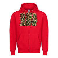 Red leopard with green glitter Zipper Hoodie - Artiststas
