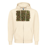 Sandshell leopard with green glitter Zipper Hoodie - Artiststas
