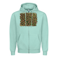 Seafoam leopard with green glitter Zipper Hoodie - Artiststas