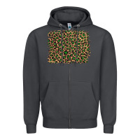 Smoke leopard with green glitter Zipper Hoodie - Artiststas