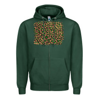 Sports Green leopard with green glitter Zipper Hoodie - Artiststas
