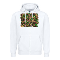 White leopard with green glitter Zipper Hoodie - Artiststas